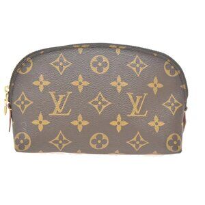 LOUIS VUITTON Pochette Cosmetic Pouch Monogram Leather Brown BN 168-082025